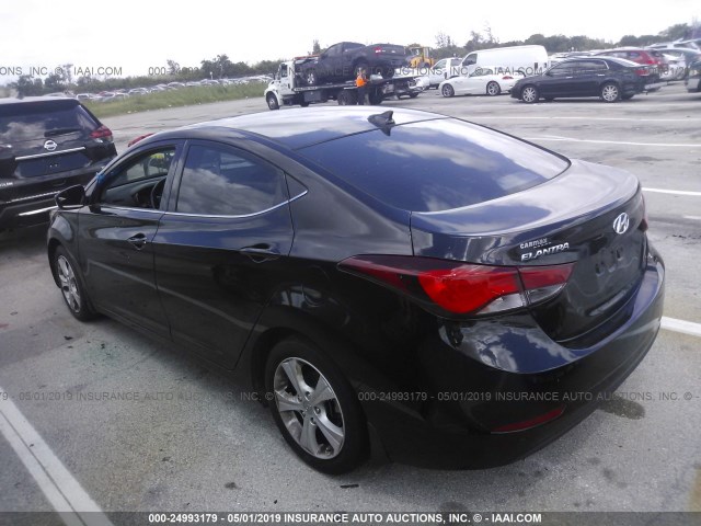 5NPDH4AE5GH725862 - 2016 HYUNDAI ELANTRA BLACK photo 3