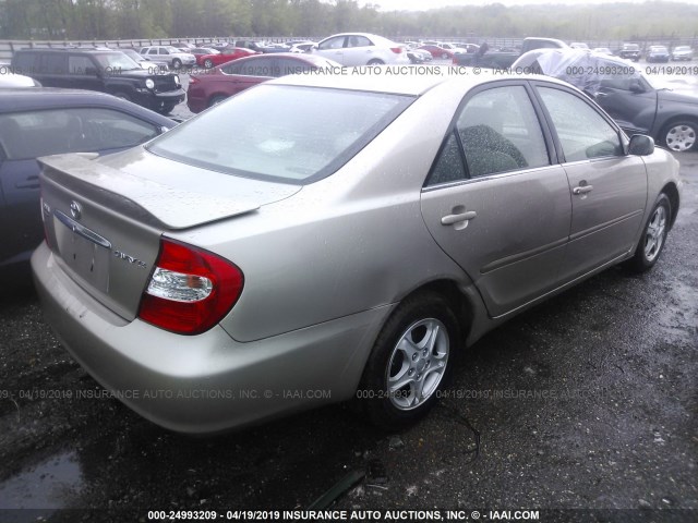 4T1BE32K83U647409 - 2003 TOYOTA CAMRY LE/XLE/SE BEIGE photo 4