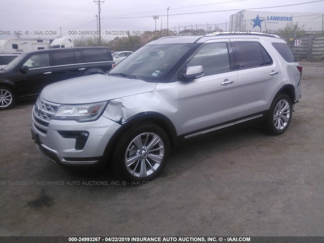 1FM5K8F88KGB10442 - 2019 FORD EXPLORER LIMITED SILVER photo 2