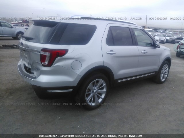 1FM5K8F88KGB10442 - 2019 FORD EXPLORER LIMITED SILVER photo 4