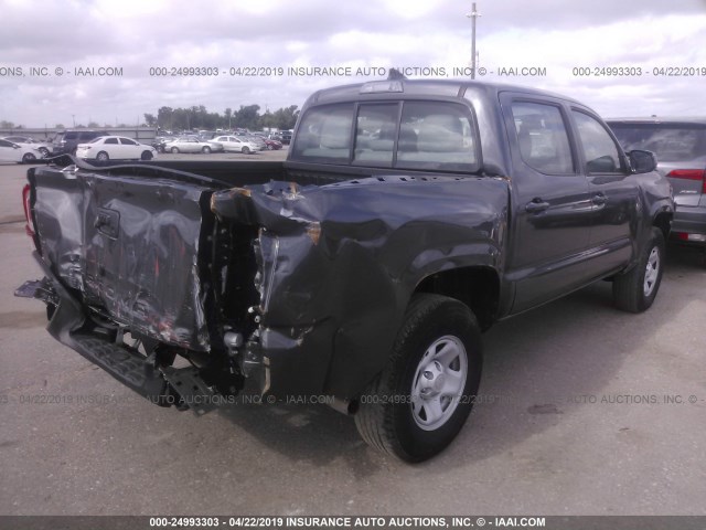 5TFAX5GN3JX121712 - 2018 TOYOTA Tacoma DOUBLE CAB/SR/SR5 GRAY photo 4