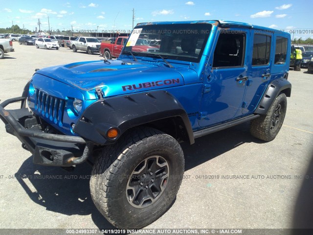 1C4HJWFGXGL108626 - 2016 JEEP WRANGLER UNLIMITE RUBICON BLUE photo 2