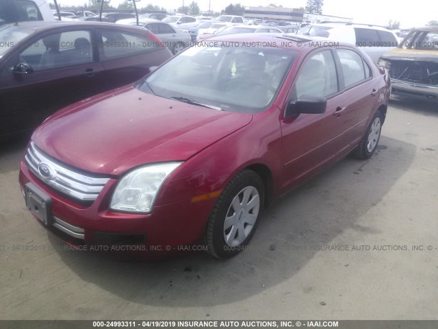 3FAHP06Z28R270174 - 2008 FORD FUSION S RED photo 2