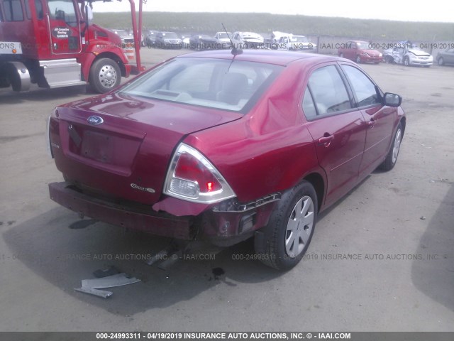 3FAHP06Z28R270174 - 2008 FORD FUSION S RED photo 4