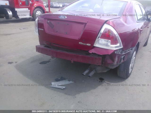 3FAHP06Z28R270174 - 2008 FORD FUSION S RED photo 6