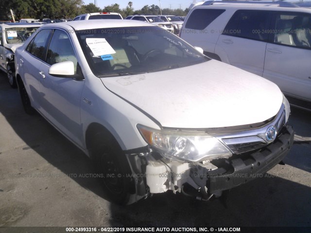 4T1BD1FK7DU085750 - 2013 TOYOTA CAMRY HYBRID/LE/XLE WHITE photo 1