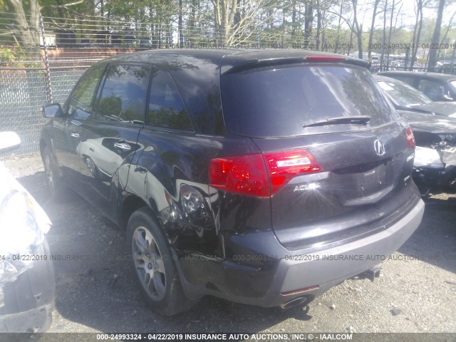 2HNYD28678H543150 - 2008 ACURA MDX TECHNOLOGY BLACK photo 3
