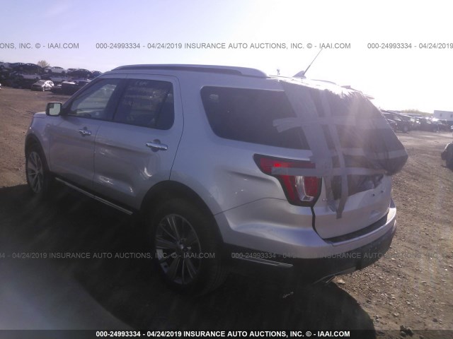 1FM5K7F8XJGA57347 - 2018 FORD EXPLORER LIMITED SILVER photo 3