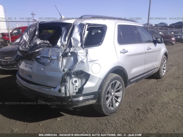 1FM5K7F8XJGA57347 - 2018 FORD EXPLORER LIMITED SILVER photo 4