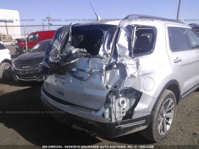 1FM5K7F8XJGA57347 - 2018 FORD EXPLORER LIMITED SILVER photo 6