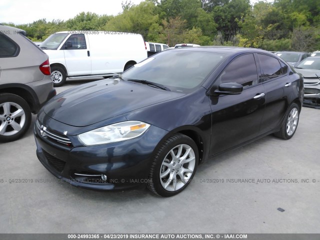 1C3CDFCH5DD711735 - 2013 DODGE DART LIMITED/R/T GRAY photo 2