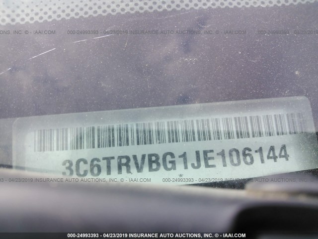 3C6TRVBG1JE106144 - 2018 RAM PROMASTER 1500 1500 HIGH WHITE photo 9