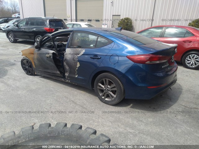 5NPD84LF0JH230708 - 2018 HYUNDAI ELANTRA SEL/VALUE/LIMITED BLUE photo 3