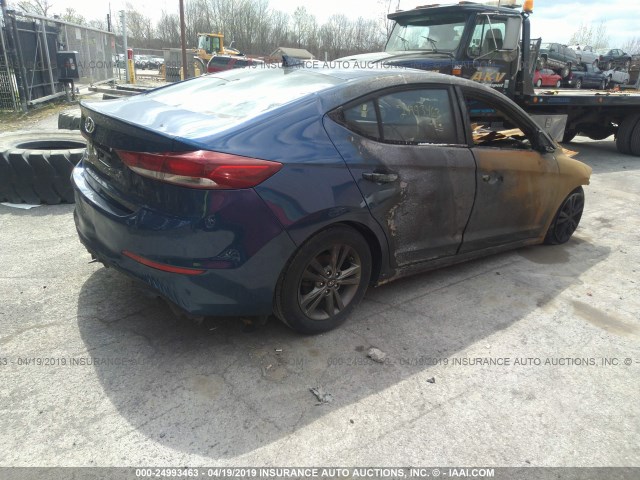 5NPD84LF0JH230708 - 2018 HYUNDAI ELANTRA SEL/VALUE/LIMITED BLUE photo 4