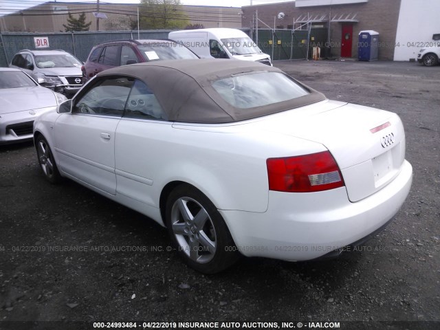 WAUAC48H14K003851 - 2004 AUDI A4 1.8 CABRIOLET WHITE photo 3