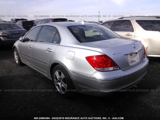 JH4KB16555C001726 - 2005 ACURA RL SILVER photo 3