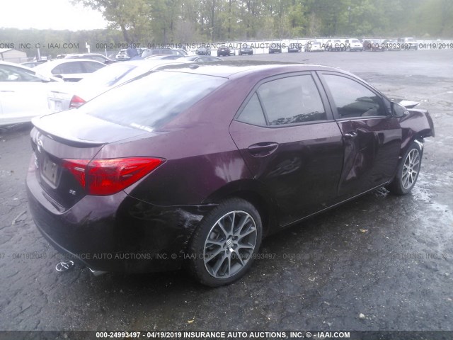 5YFBURHE1HP600478 - 2017 TOYOTA COROLLA L/LE/XLE/SE/XSE BURGUNDY photo 4