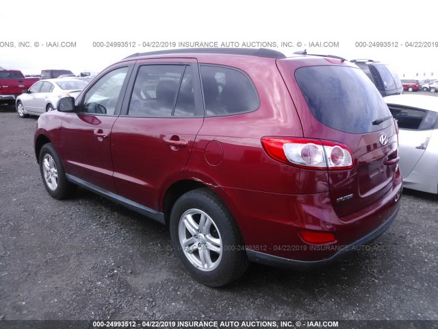 5XYZGDAB5BG005153 - 2011 HYUNDAI SANTA FE GLS RED photo 3