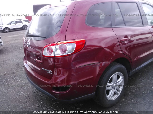 5XYZGDAB5BG005153 - 2011 HYUNDAI SANTA FE GLS RED photo 6