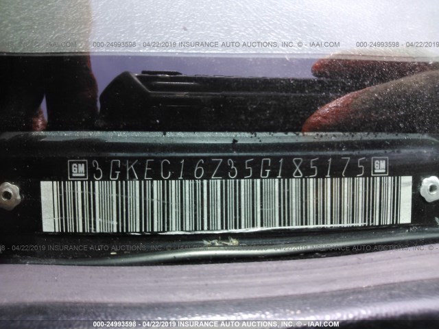 3GKEC16Z35G185175 - 2005 GMC YUKON XL C1500 BLACK photo 9