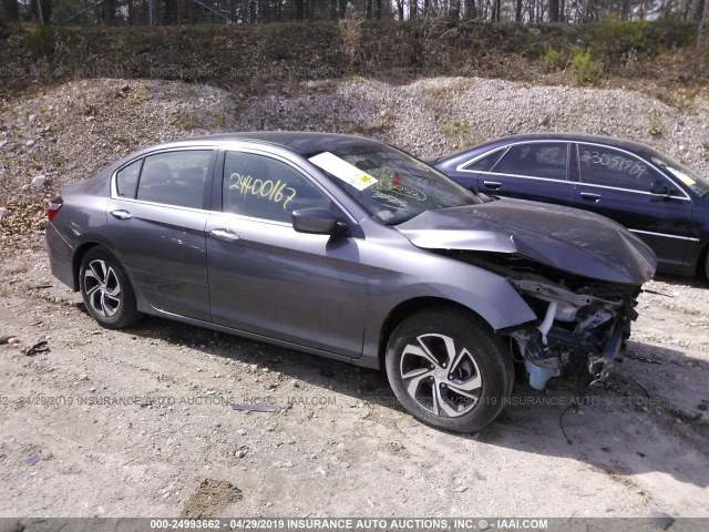 1HGCR2F34HA145081 - 2017 HONDA ACCORD LX GRAY photo 1