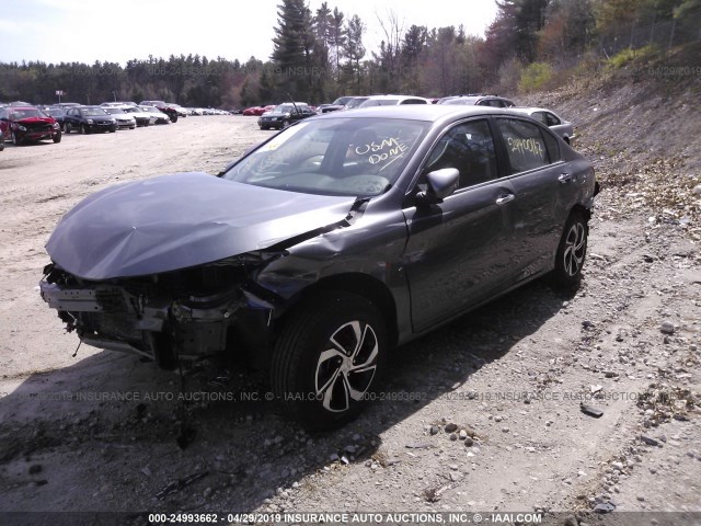 1HGCR2F34HA145081 - 2017 HONDA ACCORD LX GRAY photo 2