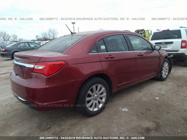 1C3CCBBB0CN181501 - 2012 CHRYSLER 200 TOURING RED photo 4