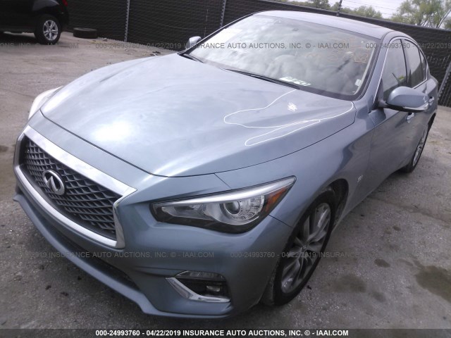 JN1EV7AR5KM550838 - 2019 INFINITI Q50 LUXE/SPORT Light Blue photo 2