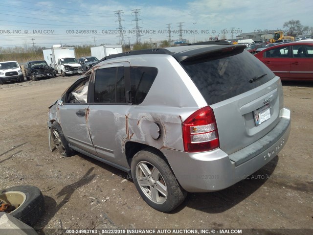 1J8FT47W98D775641 - 2008 JEEP COMPASS SPORT SILVER photo 3