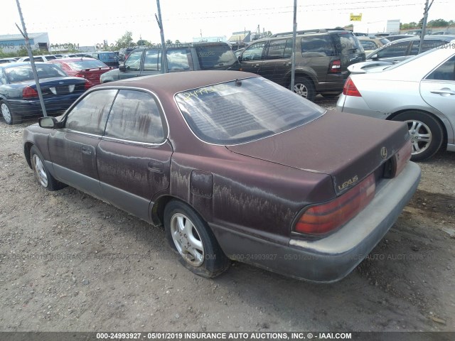 JT8VK13TXP0140349 - 1993 LEXUS ES 300 PURPLE photo 3