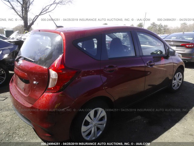 3N1CE2CPXHL359439 - 2017 NISSAN VERSA NOTE S/S PLUS/SV/SL/SR RED photo 4