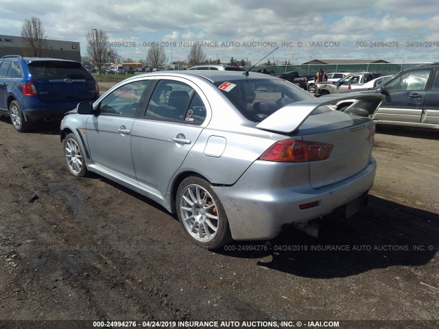 JA3AW86VX8U050394 - 2008 MITSUBISHI LANCER EVOLUTION GSR SILVER photo 3