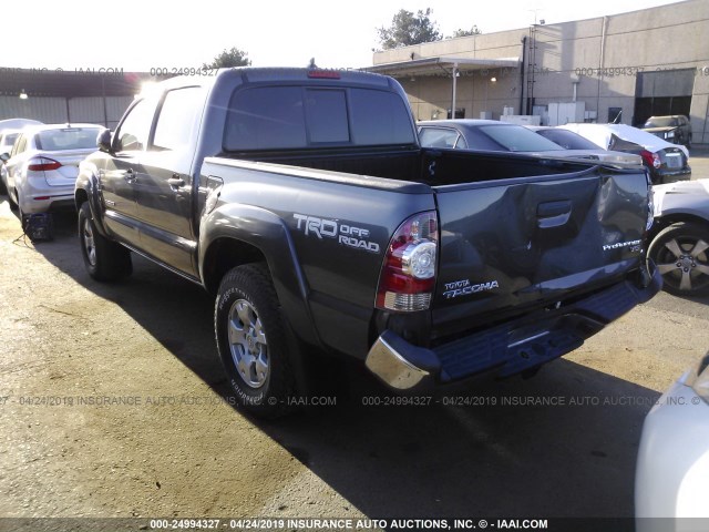 3TMJU4GN3FM192120 - 2015 TOYOTA TACOMA DOUBLE CAB PRERUNNER GRAY photo 3