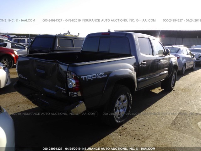 3TMJU4GN3FM192120 - 2015 TOYOTA TACOMA DOUBLE CAB PRERUNNER GRAY photo 4