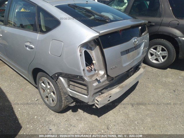 JTDKB20U167532830 - 2006 TOYOTA PRIUS SILVER photo 6