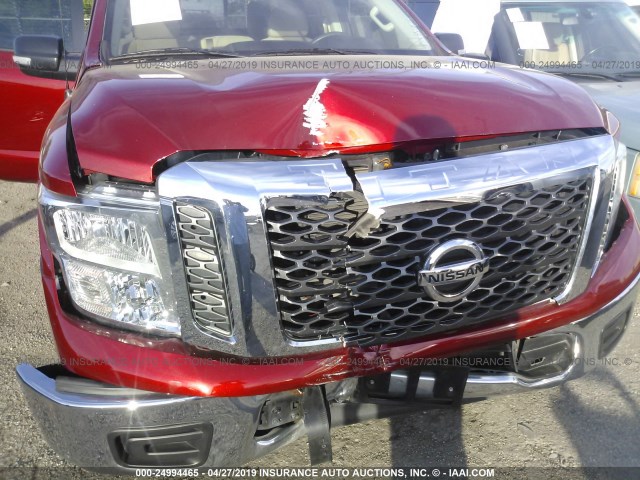 1N6AA1EK3HN533411 - 2017 NISSAN TITAN S RED photo 6