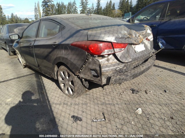 KMHDH4AE8BU158489 - 2011 HYUNDAI ELANTRA GLS/LIMITED GRAY photo 3