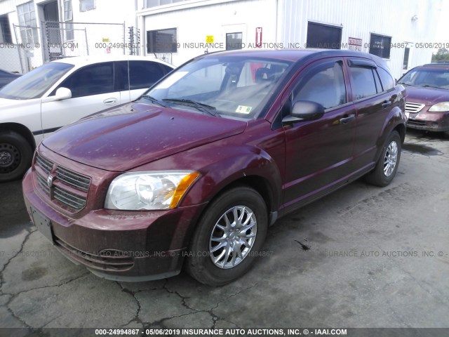 1B3HB28B08D605379 - 2008 DODGE CALIBER MAROON photo 2