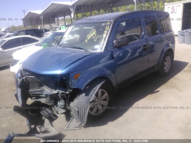 5J6YH18708L006596 - 2008 HONDA ELEMENT EX BLUE photo 2