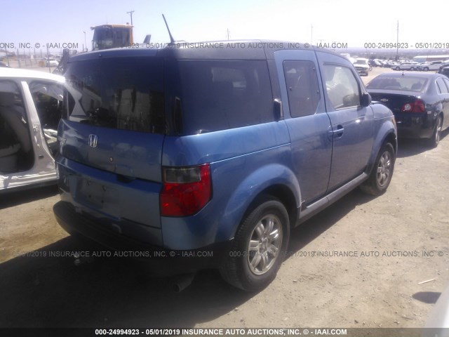 5J6YH18708L006596 - 2008 HONDA ELEMENT EX BLUE photo 4