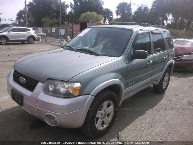 1FMCU95H56KC55319 - 2006 FORD ESCAPE HEV GREEN photo 2