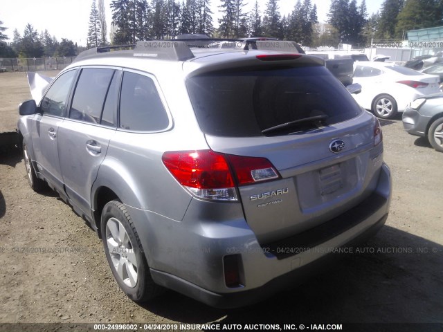 4S4BRBFC1B3381494 - 2011 SUBARU OUTBACK 2.5I PREMIUM GRAY photo 3