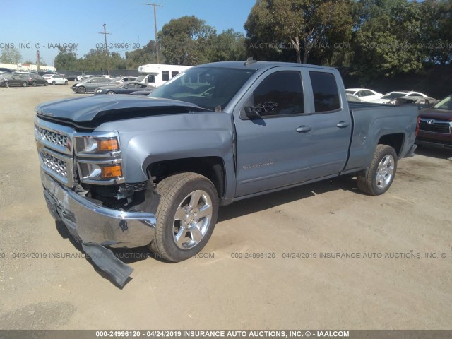 1GCRCREH6FZ342350 - 2015 CHEVROLET SILVERADO C1500 LT Light Blue photo 2