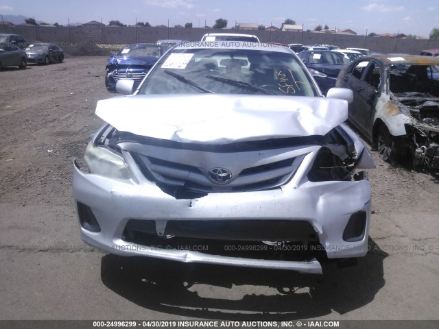 2T1BU4EE1BC582255 - 2011 TOYOTA COROLLA S/LE SILVER photo 6