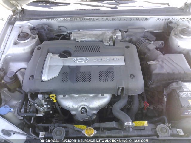 KMHDN46D75U068859 - 2005 HYUNDAI ELANTRA GLS/GT SILVER photo 10