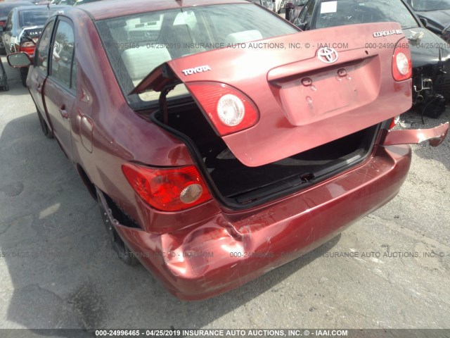 1NXBR32E58Z994590 - 2008 TOYOTA COROLLA CE/LE/S RED photo 6