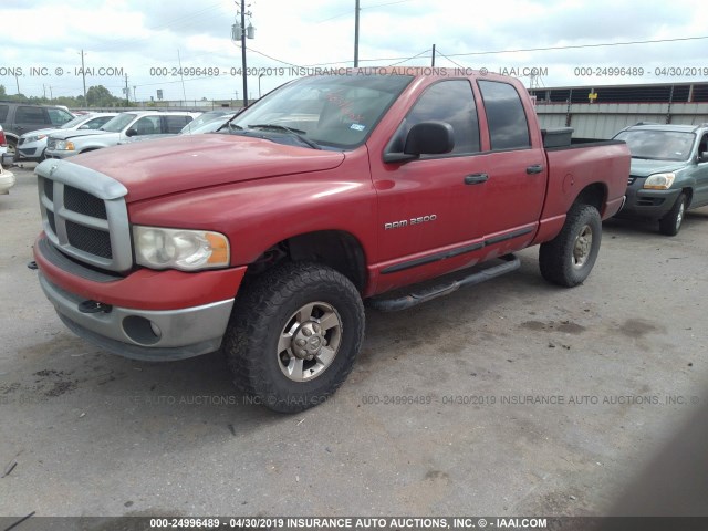 3D7KS28D85G783843 - 2005 DODGE RAM 2500 ST/SLT RED photo 2