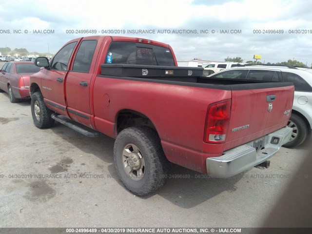 3D7KS28D85G783843 - 2005 DODGE RAM 2500 ST/SLT RED photo 3