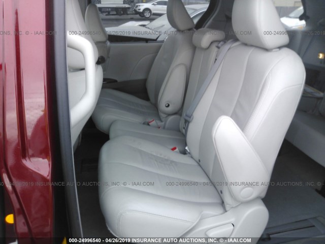 5TDYK3DC5DS303118 - 2013 TOYOTA SIENNA XLE/LIMITED RED photo 8