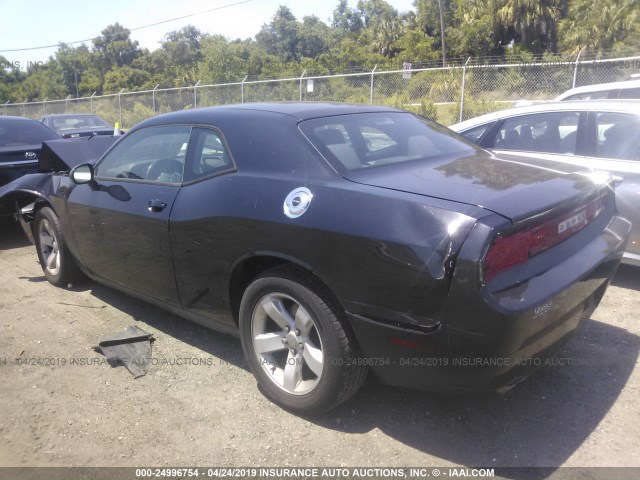 2C3CDYAG2DH578666 - 2013 DODGE CHALLENGER SXT BLACK photo 3